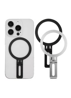 2 Pack Universal Metal Ring Adapters and 2 in 1 Phone Holder, Ultra Thin Rings Sticker Compatible with Magsafe Accessories for iPhone 15/14 Pro Max Mini Galaxy Car Charger Wireless Charging
