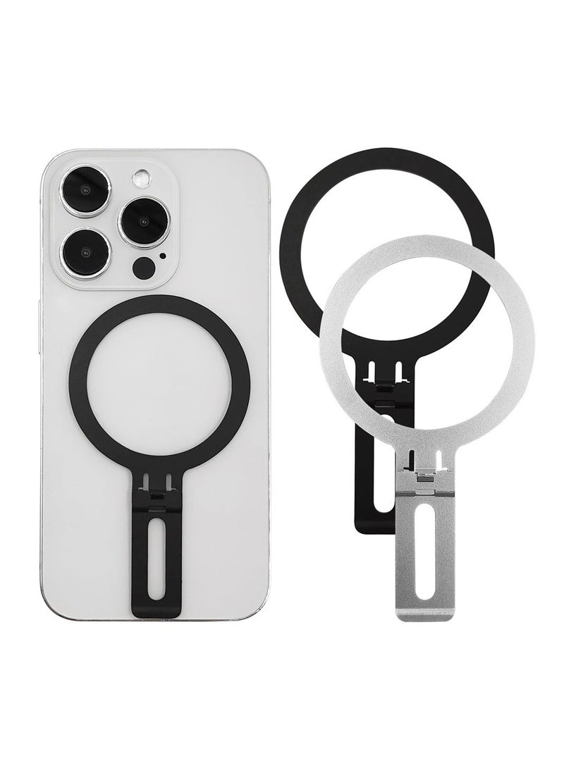 Generic - 2 Pack Universal Metal Ring Adapters and 2 in 1 Phone Holder, Ultra Thin Rings Sticker Compatible with Magsafe Accessories for iPhone 15/14 Pro Max Mini Galaxy Car Charger Wireless Charging - Image 1
