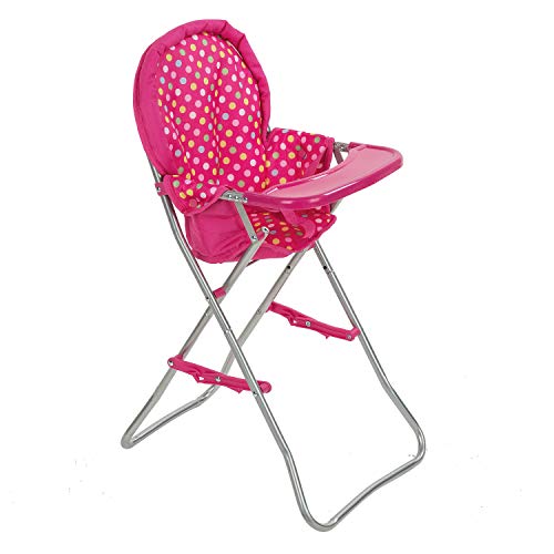 fash n kolor Baby Doll High Chair Fits 18 inch Baby Dolls Pink Color Toys High Chair for Dolls - Image 1