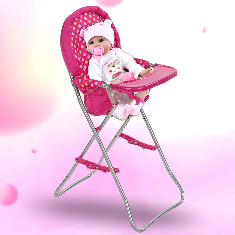 fash n kolor Baby Doll High Chair Fits 18 inch Baby Dolls Pink Color Toys High Chair for Dolls - Image 3