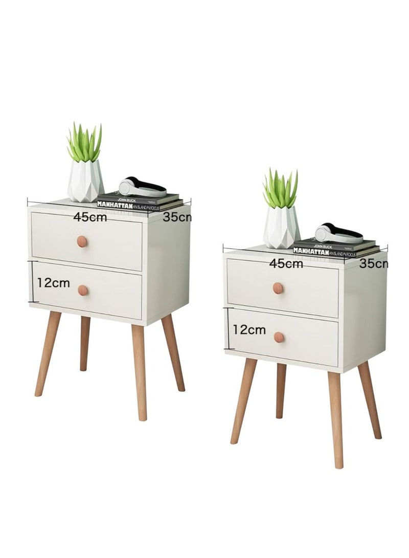 Generic Two piece bedside table with two drawers, modern two-tier bedside coffee table with shelf for bedrooms EI-303  - Image 2