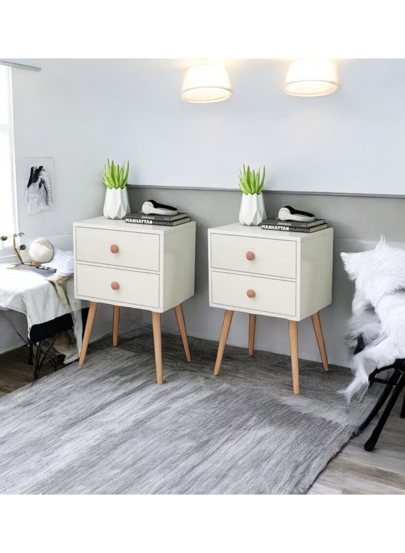 Generic Two piece bedside table with two drawers, modern two-tier bedside coffee table with shelf for bedrooms EI-303  - Image 3