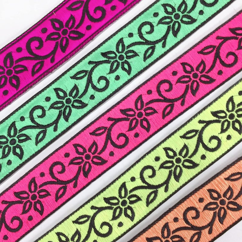 Lami 9 Meter Pink Flower Design Lace Floral Embroidery Border, Lace for Banarasi Saree Bridal Lehenga Dupatta Suit Anarkali Trim Lace - Image 2