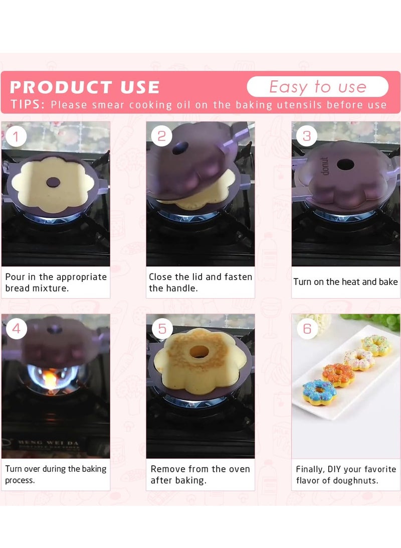 SOLARAE Donut Mold Maker, Non Stick Donut, Molds Baking, Cake Baking Tray, Donut Mold Cake, Efficient Donut Creation, Maintenance Simplified, Decorating Tools Handle, Mold Maker For Donuts - Image 2