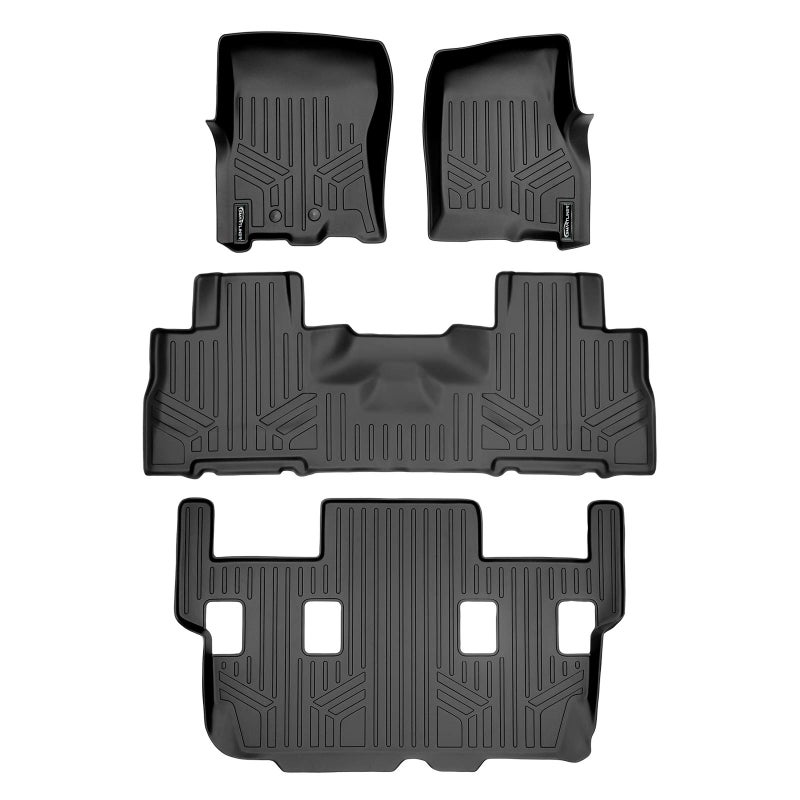 SMARTLINER Floor Mats 3 Row Liner Set Compatible with 20112017 Ford Expedition