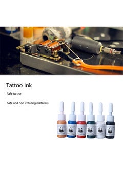 EIPTWH 6 Pcs Tattoo Ink Color Set, Professional Black Tattoo Ink Red White Blue Tattoo Ink Set 5ML Tattoo Pigment for Outlining Shading Permanent Tattoo Supplies  - Image 4