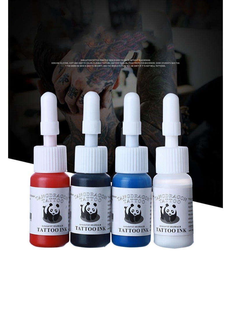 6 Pcs Tattoo Ink Color Set, Professional Black Tattoo Ink Red White Blue Tattoo Ink Set 5ML Tattoo Pigment for Outlining Shading Permanent Tattoo Supplies