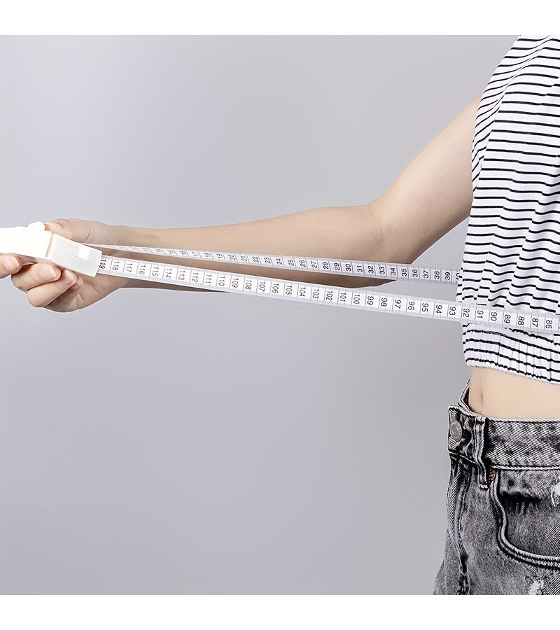 White Plastic Retractable Body Measuring Tape Waist Chest Thigh Fitness Sizing - Image 4