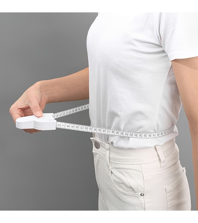 White Plastic Retractable Body Measuring Tape Waist Chest Thigh Fitness Sizing - Image 3