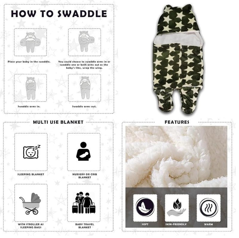 DAGDIYA 3-in-1 Baby Blanket & Sleeping Bag for Newborns | Super Soft Baby Wrapper for Boys & Girls | Cozy, Breathable, All-Season Baby Sleep Sack for Infants - Image 4