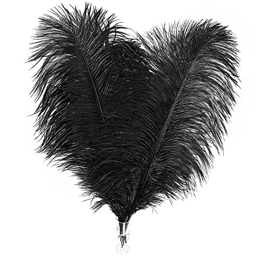 Soarer Black Ostrich Feathers Bulk - 30pcs 8-10 inches for Wedding Party Centerpieces, Home Decorations and DIY Crafts(Black) - Image 1