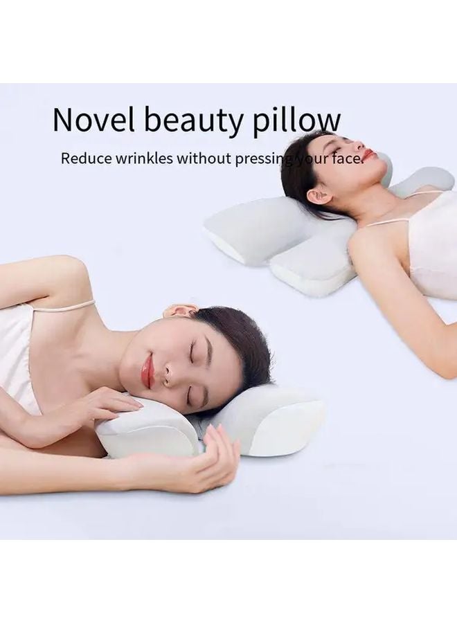 Grey Ergonomic Butterfly Neck Pillow For Side Sleepers Cervical Support - Image 1