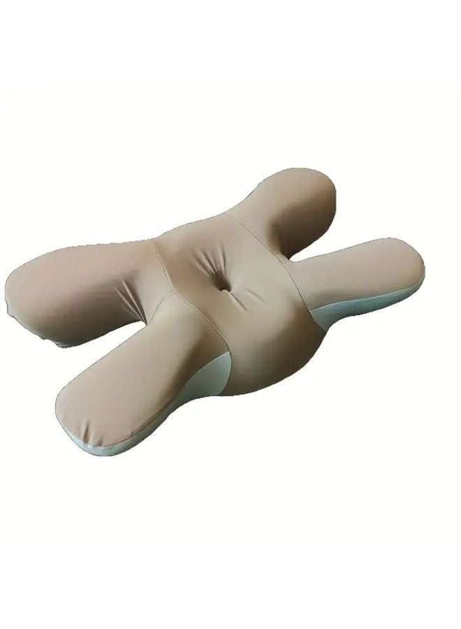 Grey Ergonomic Butterfly Neck Pillow For Side Sleepers Cervical Support - Image 5