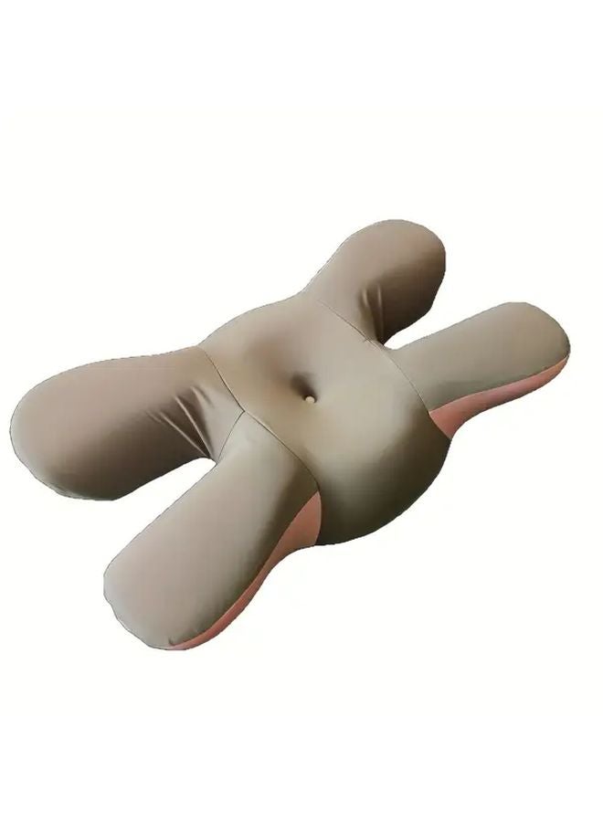 Grey Ergonomic Butterfly Neck Pillow For Side Sleepers Cervical Support - Image 4