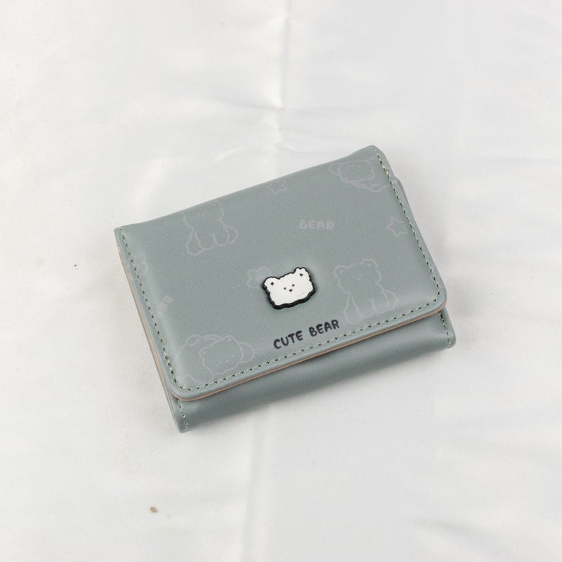 Leather Flip Wallet & Card Holder with Multiple Pockets - Green - Image 1