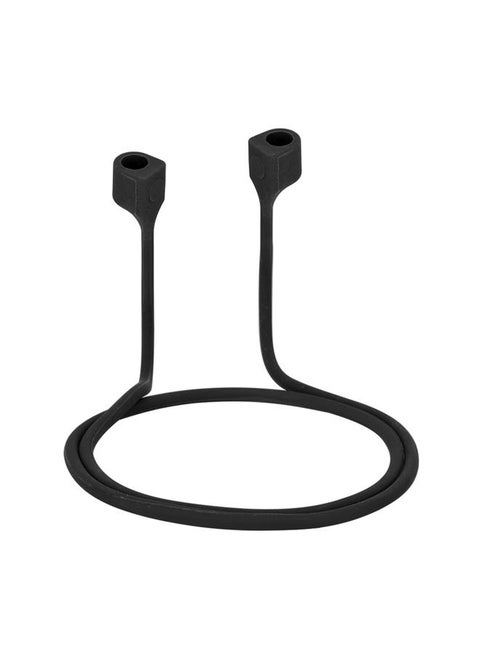 Double Magnetic Silicon Anti Lost Earphone Loop Strap String Rope Cord for Airpods Black