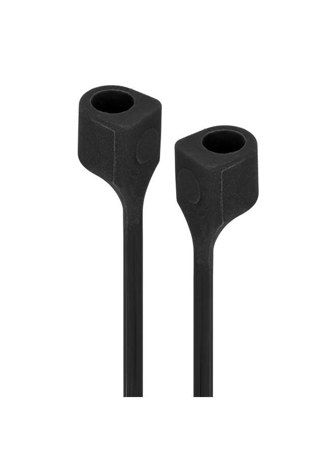 Thoraya - Double Magnetic Silicon Anti Lost Earphone Loop Strap String Rope Cord for Airpods Black - Image 1