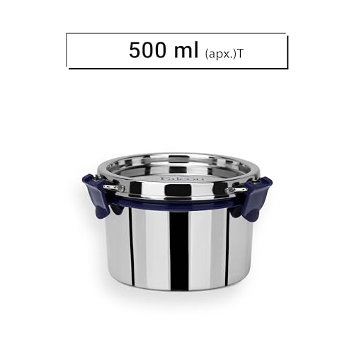 PDDFALCON EcoNxt Stainless Steel Lunch Box Set, Airtight Lid, Easy to Clean,100% Leakproof With BIS Certified, Jindal Seal & Made In India Perfect for Office, School, Travel, Blue(200ml+500ml Tall) - Image 3