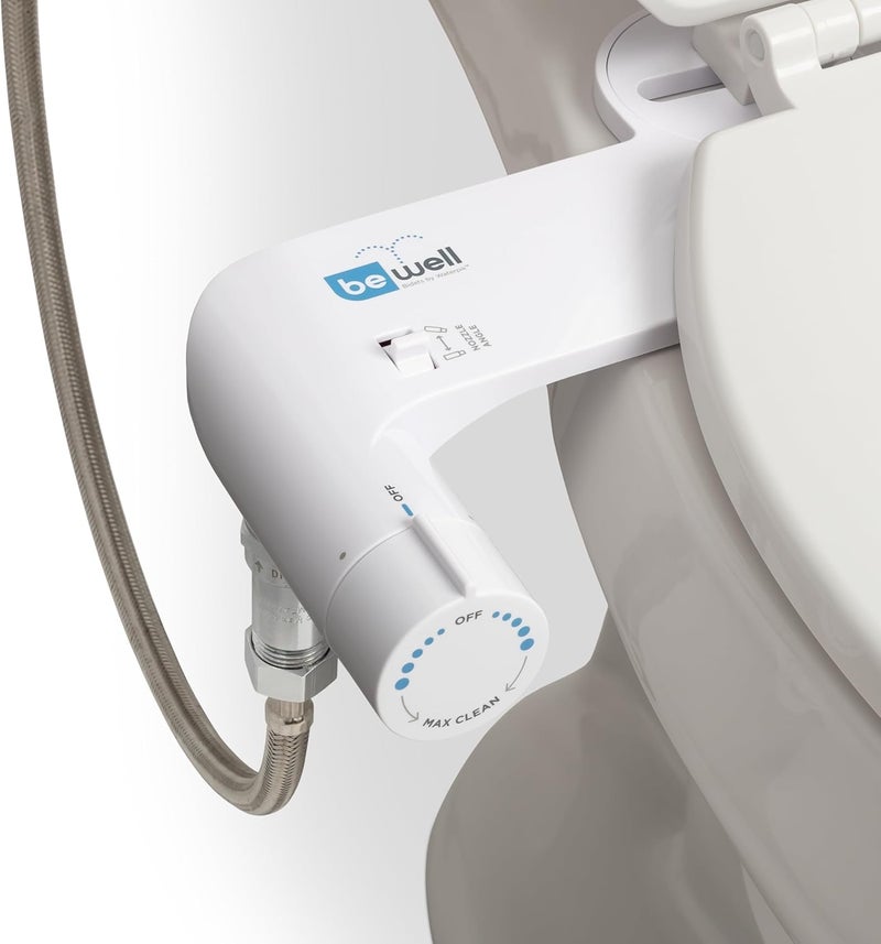 Waterpik BeWell Bidet Attachment BDT001 NonElectric Water Spray Angle and Adjustable Pressure SelfCleaning Easy DIY Installation Toilet Seat Sprayer White - Image 1
