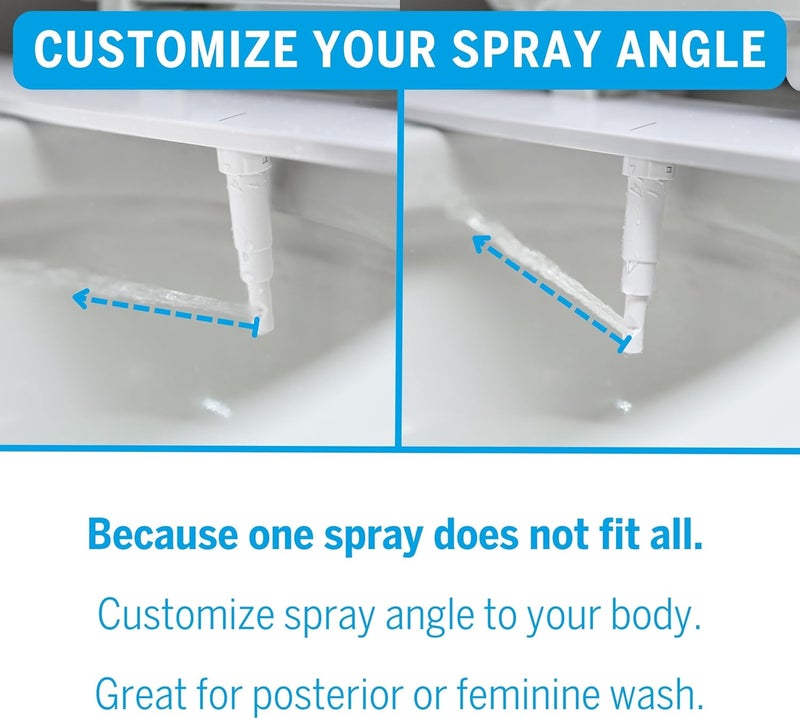 Waterpik BeWell Bidet Attachment BDT001 NonElectric Water Spray Angle and Adjustable Pressure SelfCleaning Easy DIY Installation Toilet Seat Sprayer White - Image 4