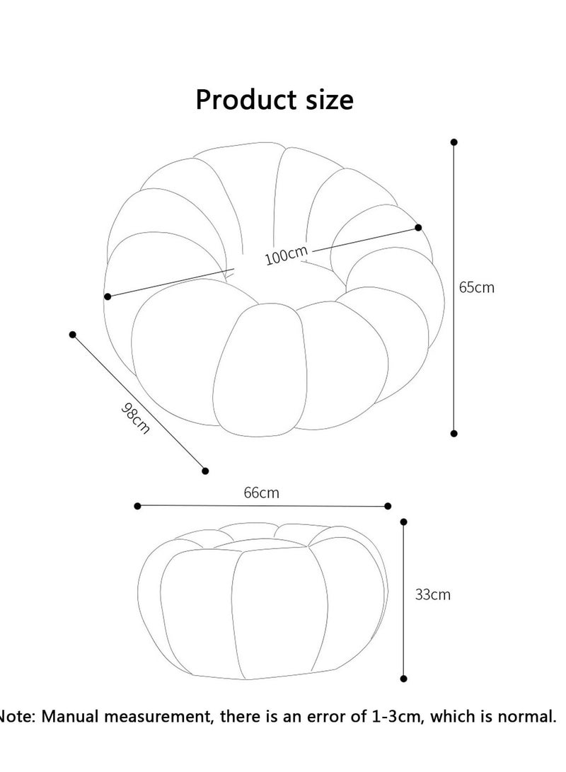 Generic Lazy Sofa Comfy Bean Bag Sofa Chair with Ottoman Bean Bag Chair High Pressure Sponge Modern Accent Chairs for Living Room Bedroom  - Image 3