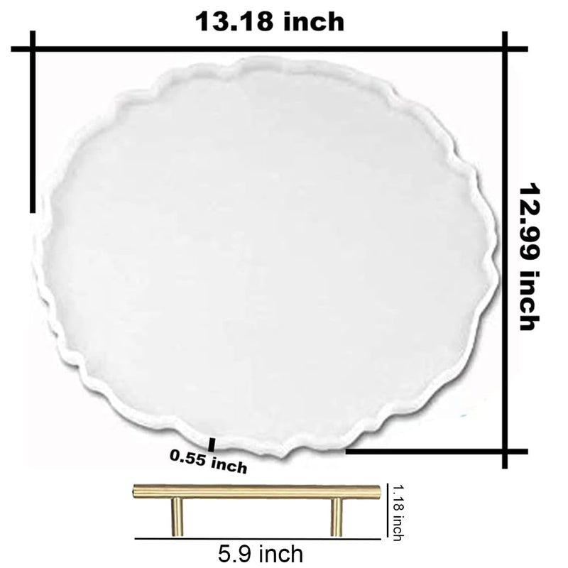 ResinWorld 13 inches Large Silicone Tray Mold, Big Geode Silicone Mold for Resin, Irregular Shaped Round Resin Geode Tray Molds for Making Resin Craft DIY Home Decoration - Image 2
