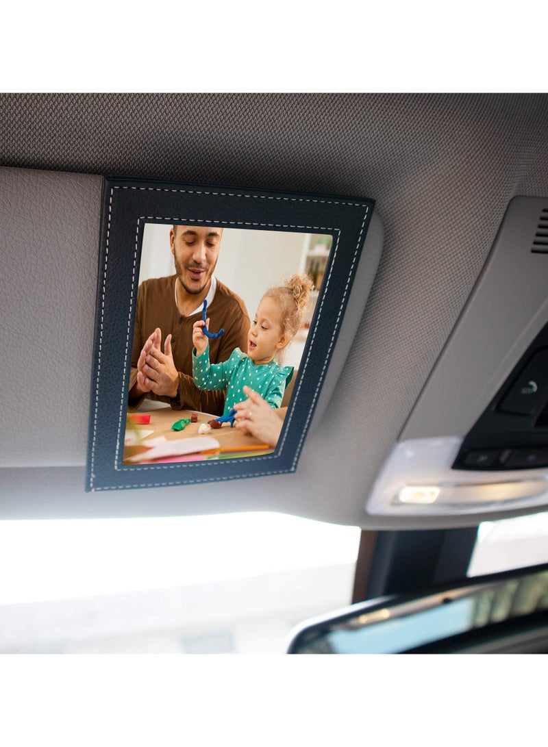 Artificial Leather Car Visor Picture Frames Fits 5-inch(3.5 x 5) Photo Frame for Car Displays Your Photographs Both Vertically and Horizontally (Black, 1 pcs) - Image 5