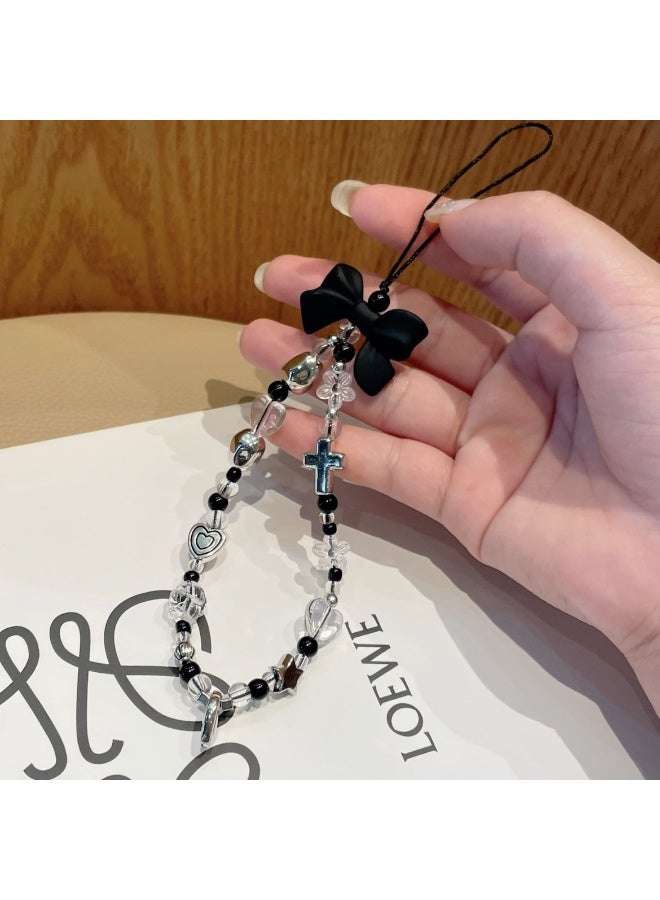 NIBEMINENT Beaded Phone Lanyard, Anti Lost Removable Wrist Strap, Cartoon Handcrafted Bead Stringing Bracelet Pendant, Phone Keychain Lanyard - Image 1