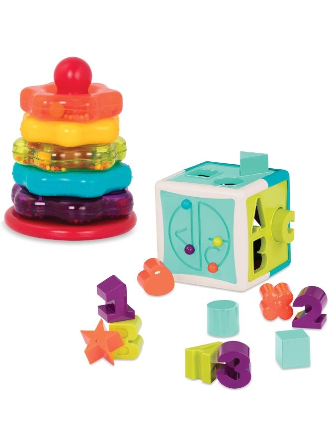 BATTAT Super Combo Set - Shape Sorter & Stacking Rings, Learning & Developmental Toys, Pre School Toys, Best Gift For Babies And Toddlers  - Image 1