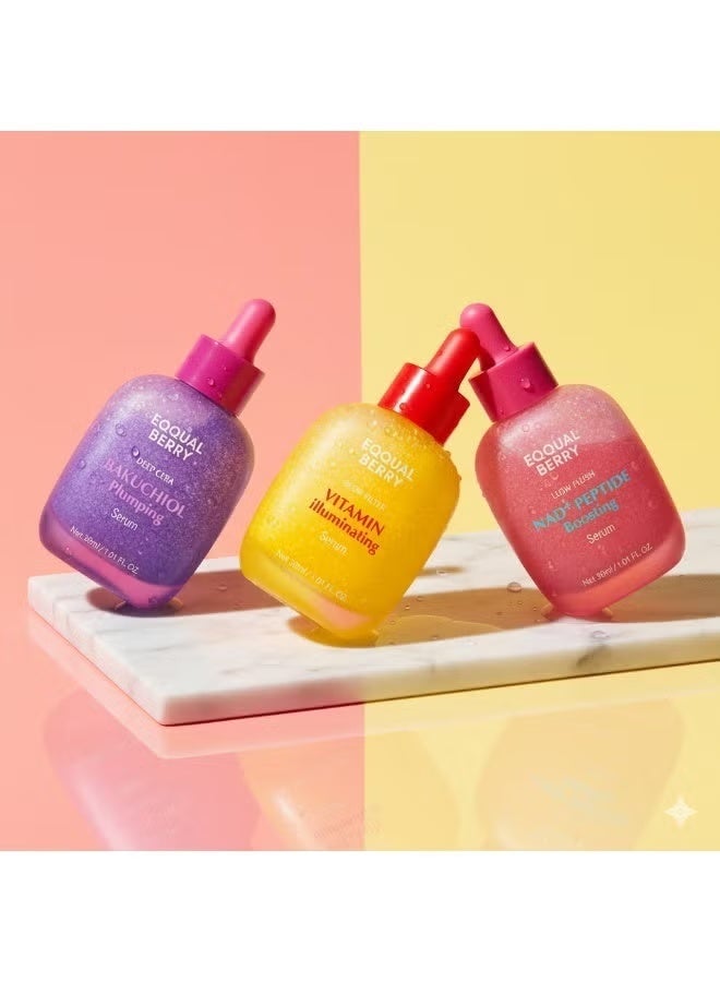 EQQUALBERRY Vitamin Illuminating & Deep Cera Bakuchiol Plumping & NAD+ Peptide Boosting Skin Care Serum Set 30ml - Image 2