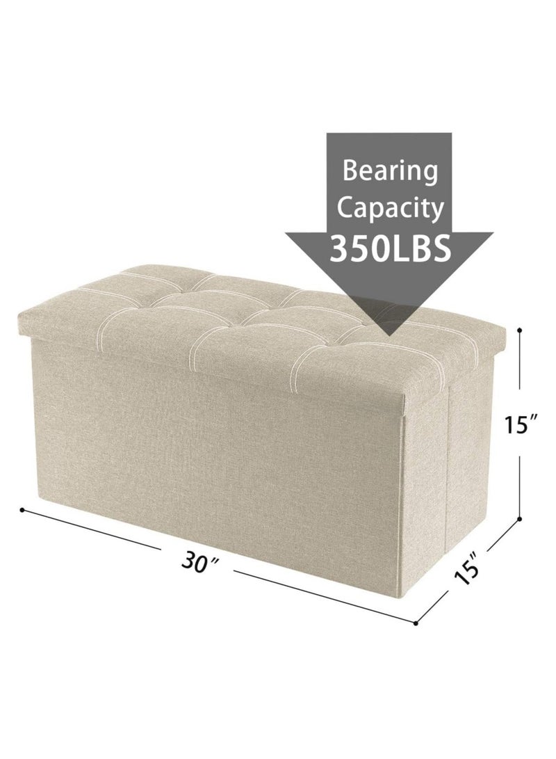 مقعد عثماني تخزين قابل للطي لغرفة المعيشة ، مقعد تخزين 30 بوصة مع مقعد مبطن لمدخل غرفة النوم ، يحمل ما يصل إلى 350 رطلاً - Image 3