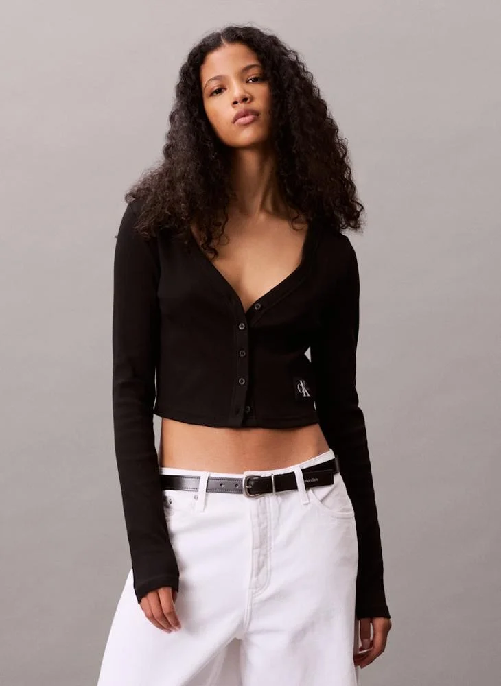 Calvin Klein Jeans Logo Buttoned Cardigan