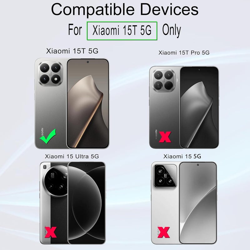 ايبيويند حامي شاشة لـ Xiaomi 15T 5G، علبتان، زجاج مقوى 9H مع حامي عدسة الكاميرا، أداة تثبيت سهلة، خالٍ من الفقاعات، فتح بصمة الإصبع، مضاد للتحطم، مضاد للخدش - Image 2