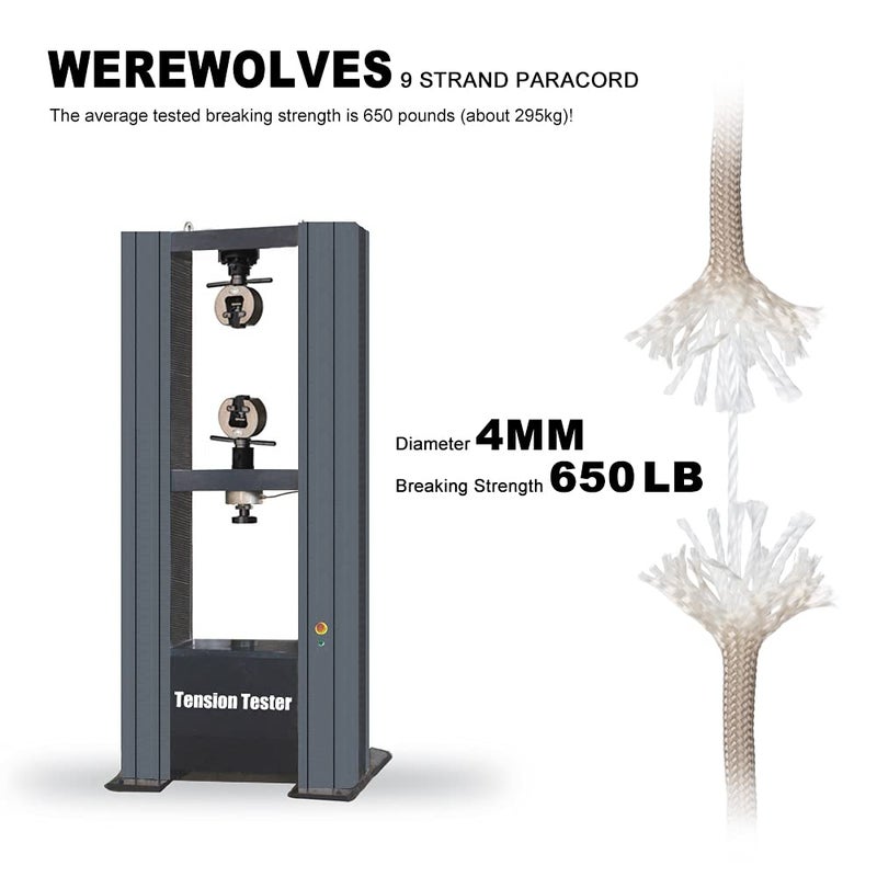 WEREWOLVES 650lb Paracord/Parachute Cord - 9 Strand Paracord Rope - 100', 200' Spools of Parachute Cord, Type III Paracord for Camping, Survival (Buckskin (Desert Sand), 100 Feet) - Image 4
