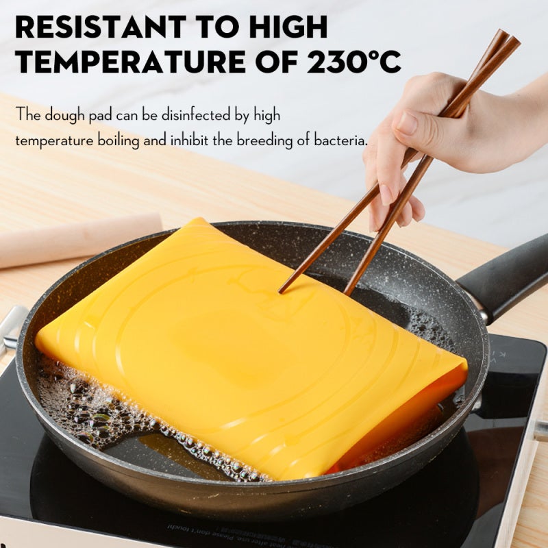 Silicone Dough Pad: 66*56cm Blue Food-grade Silica Gel - Heat-resistant Up To 230°C Engraved Calibration Dough Scraper Rolling Pin for Home Baking Kitchen Use - Image 5