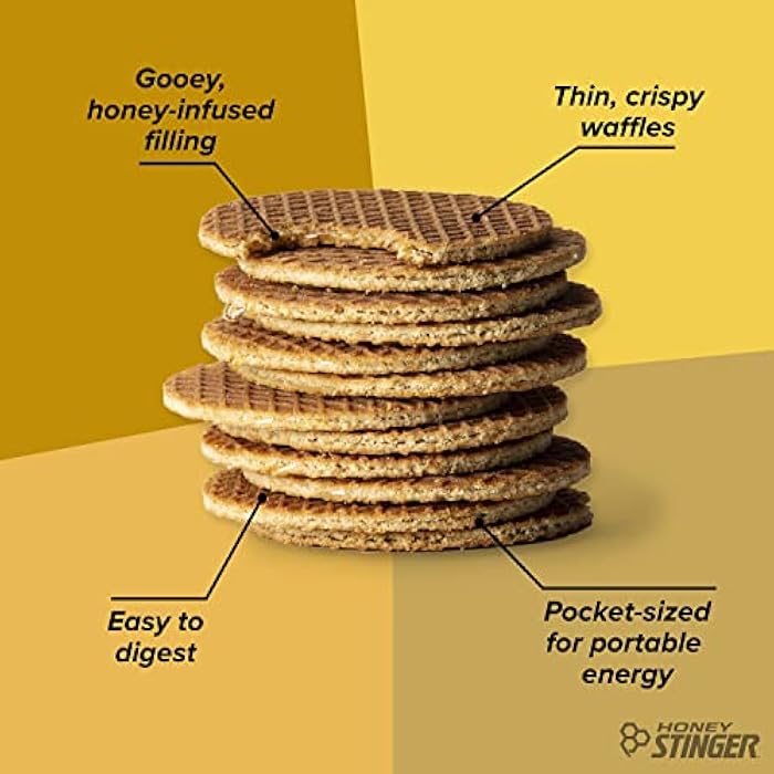 Honey Stinger وافل العسل العضوي من هوني ستينجر، سترووبوافيل الطاقة للتمارين، التحمل والأداء، تغذية رياضية للمنزل والصالة الرياضية، قبل وبعد التمرين، علبة تحتوي على 16 وافل، 16.96 أونصة (عبوة من 16)  - Image 4