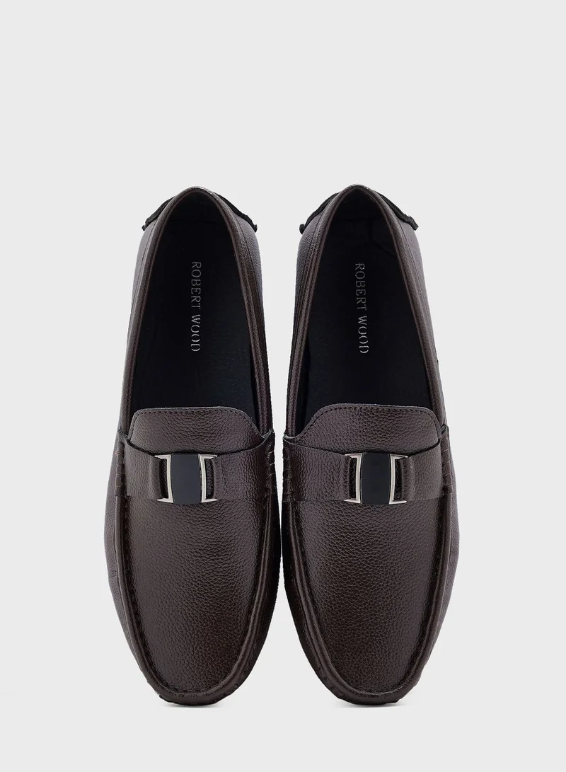 Robert Wood Trim Detail Loafers