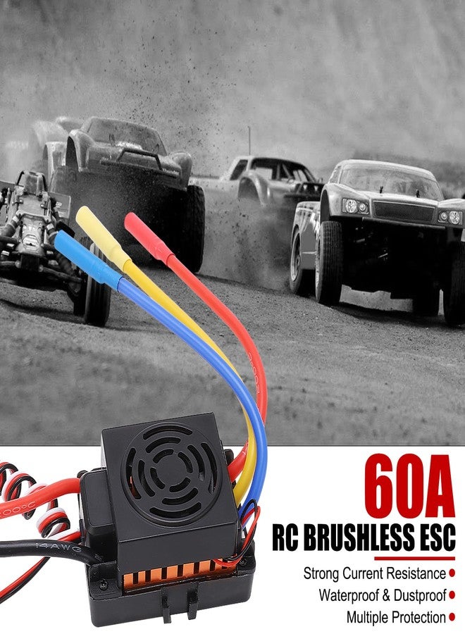 EVTSCAN Waterproof 60A RC Brushless ESC, for 1/10, 1/12 and 1/16 Scale RC Vehicles, Cars, Trucks, Boats, and Aircraft - Image 2