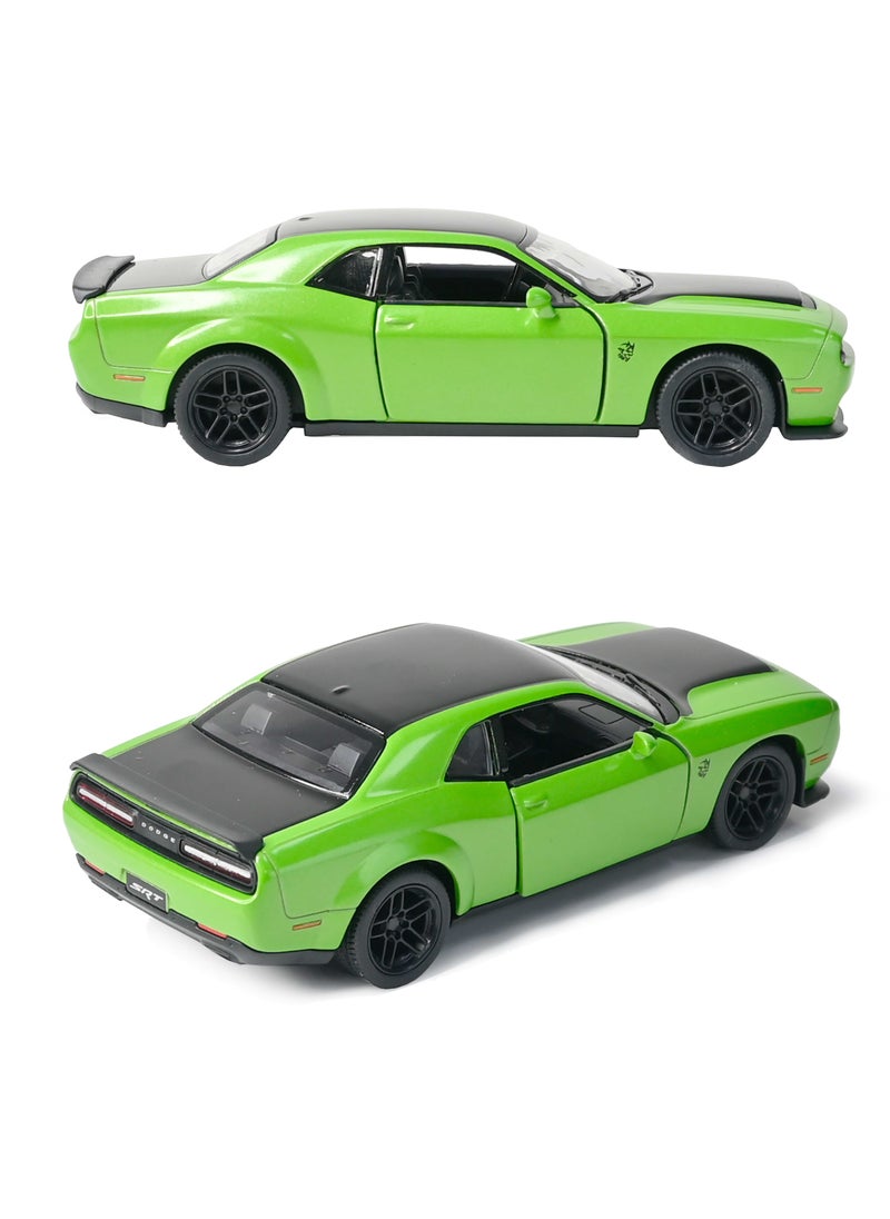 Kinsmart Pack of 12 Pcs Pull Back Action 1:40 Scale 2023 Dodge Challenger SRT Demon 170 Doors Openable Collectible Toy Car  - Image 2