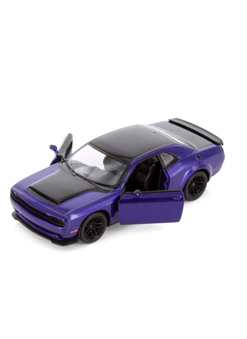 Kinsmart Pack of 12 Pcs Pull Back Action 1:40 Scale 2023 Dodge Challenger SRT Demon 170 Doors Openable Collectible Toy Car  - Image 3