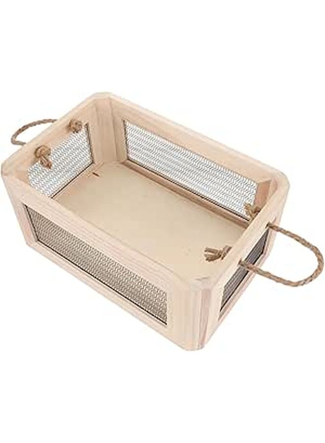Wooden Toy Storage Box Multi Use Organizer For Bathroom Kitchen Desk Decor - Image 1