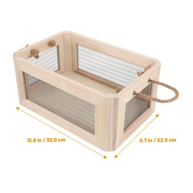 Wooden Toy Storage Box Multi Use Organizer For Bathroom Kitchen Desk Decor - Image 3