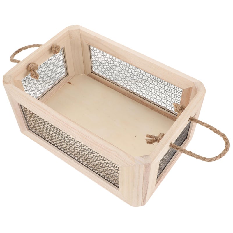 Wooden Toy Storage Box Multi Use Organizer For Bathroom Kitchen Desk Decor - Image 2