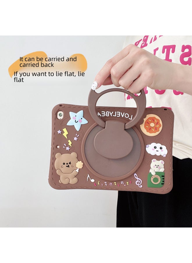 Apple Tablet Protective Cover Ipad10/silicone Mini1/2/3 Soft Pro4/5air Generation Shell-Color:360 Spin-Clouds Brown Bear-Applicable Model:matepad 11 [10.95 Inch]]  - Image 3
