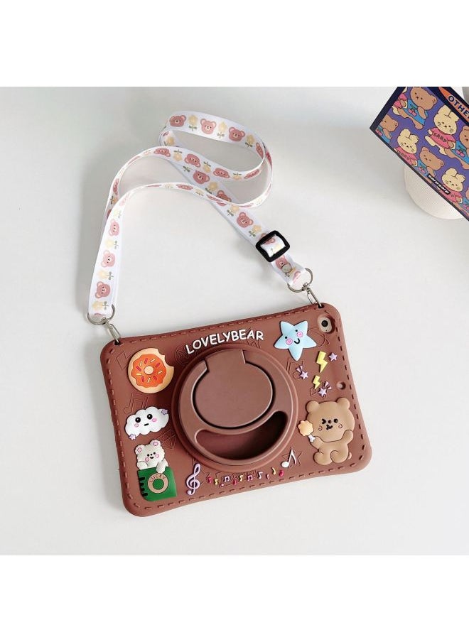 Apple Tablet Protective Cover Ipad10/silicone Mini1/2/3 Soft Pro4/5air Generation Shell-Color:360 Spin-Clouds Brown Bear-Applicable Model:matepad 11 [10.95 Inch]]  - Image 4