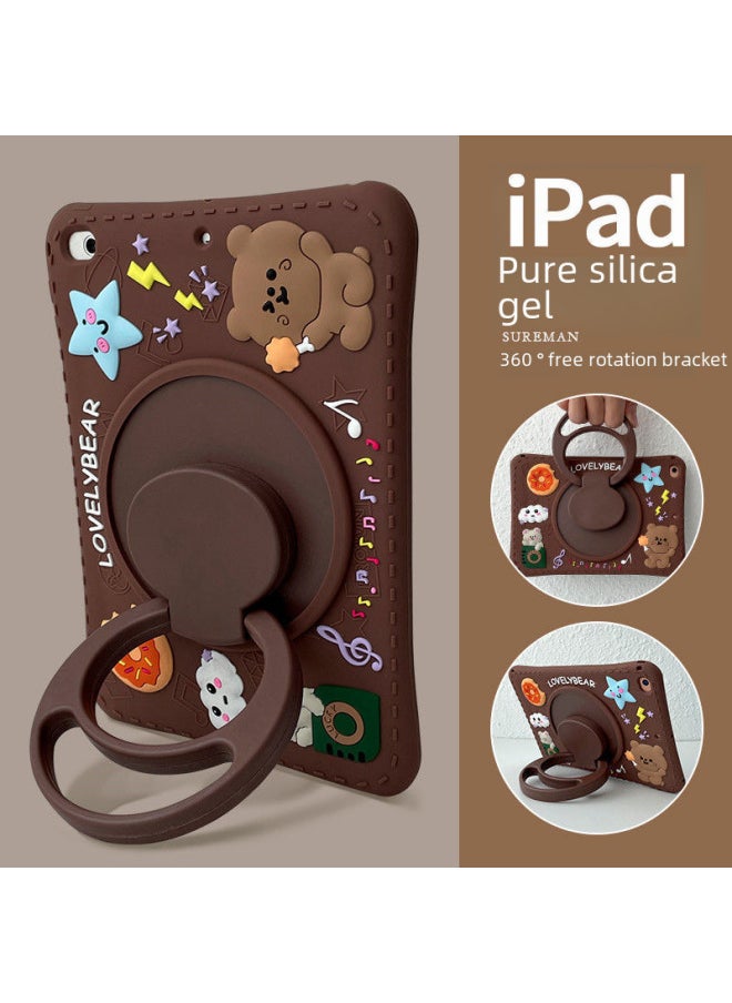 Apple Tablet Protective Cover Ipad10/silicone Mini1/2/3 Soft Pro4/5air Generation Shell-Color:360 Spin-Clouds Brown Bear-Applicable Model:matepad 11 [10.95 Inch]]  - Image 2
