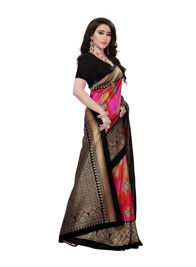 Satrani Polyester Silk Ready to wear Saree (800ST39_Multi_One Size) - Image 3