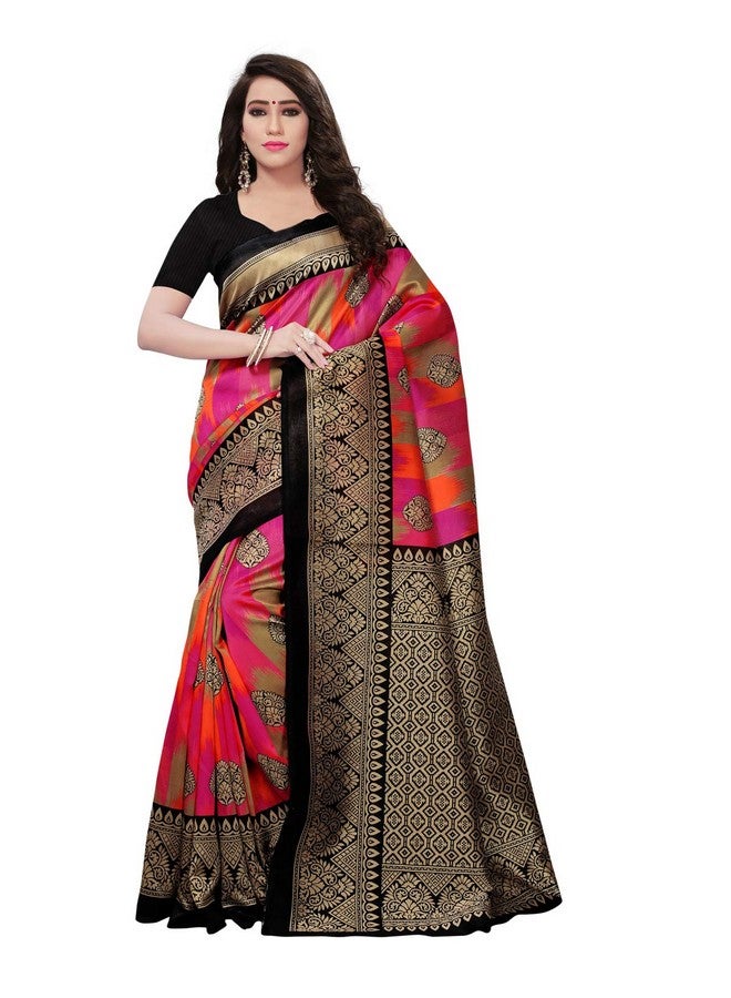 Satrani Polyester Silk Ready to wear Saree (800ST39_Multi_One Size) - Image 1