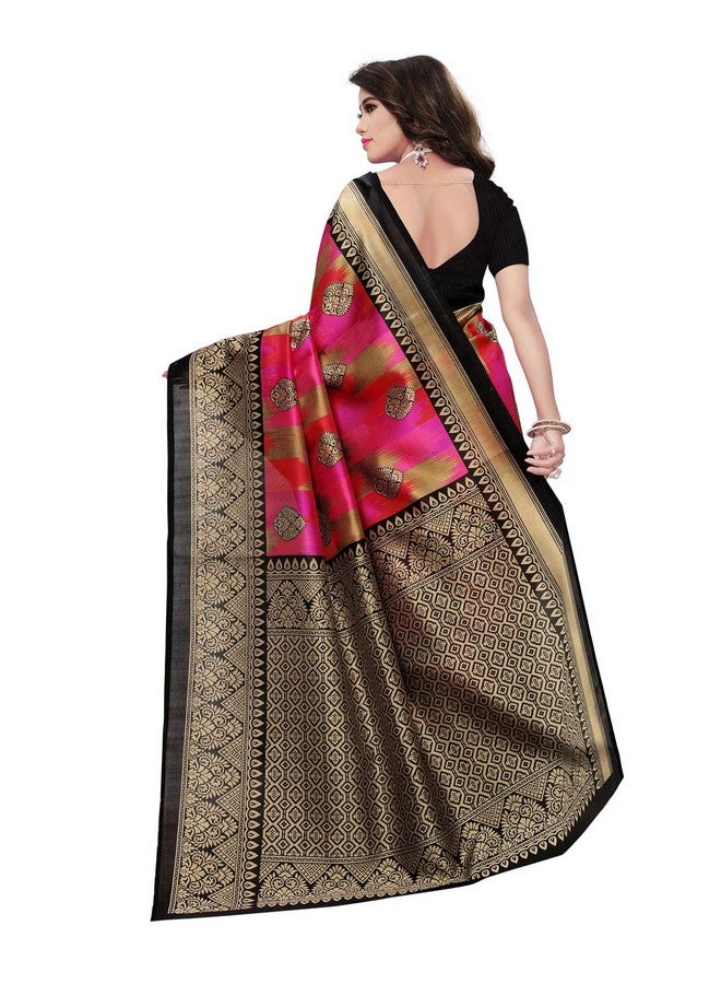 Satrani Polyester Silk Ready to wear Saree (800ST39_Multi_One Size) - Image 5
