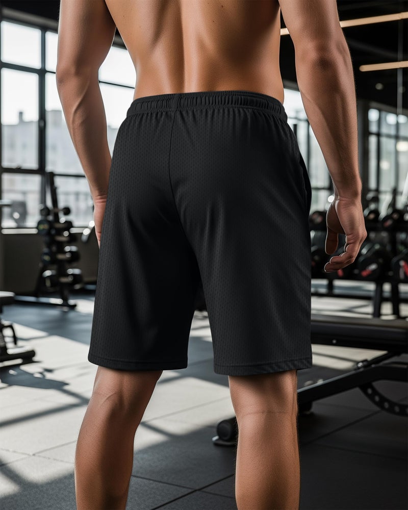 NY Threads 3 Pack Men's Athletic Shorts Quick Dry Lightweight Workout Running Gym Shorts with Pockets, Medium, Black/Dark Grey/Red - Image 2